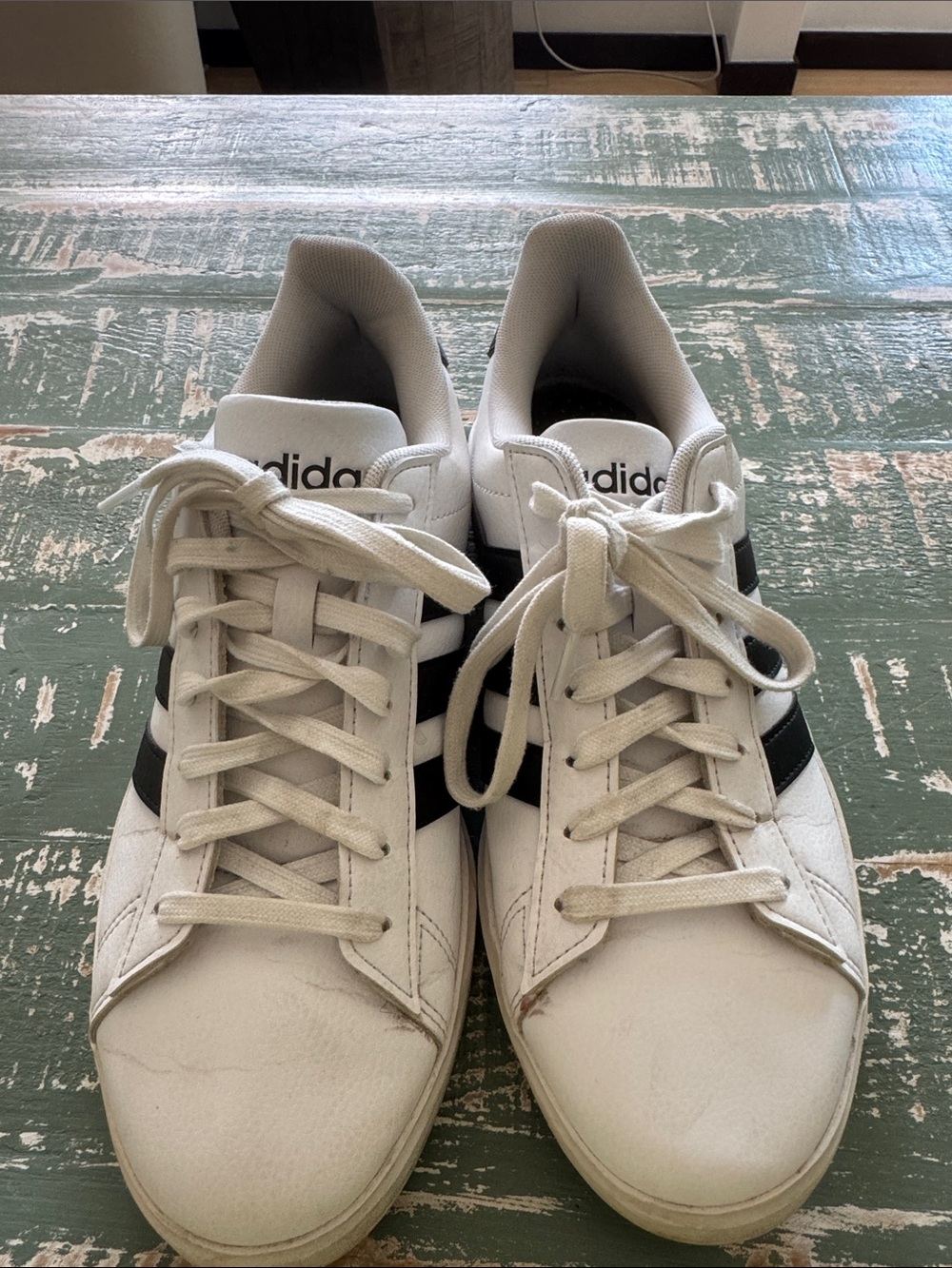 adidas White and Black Low-Top Sneakers